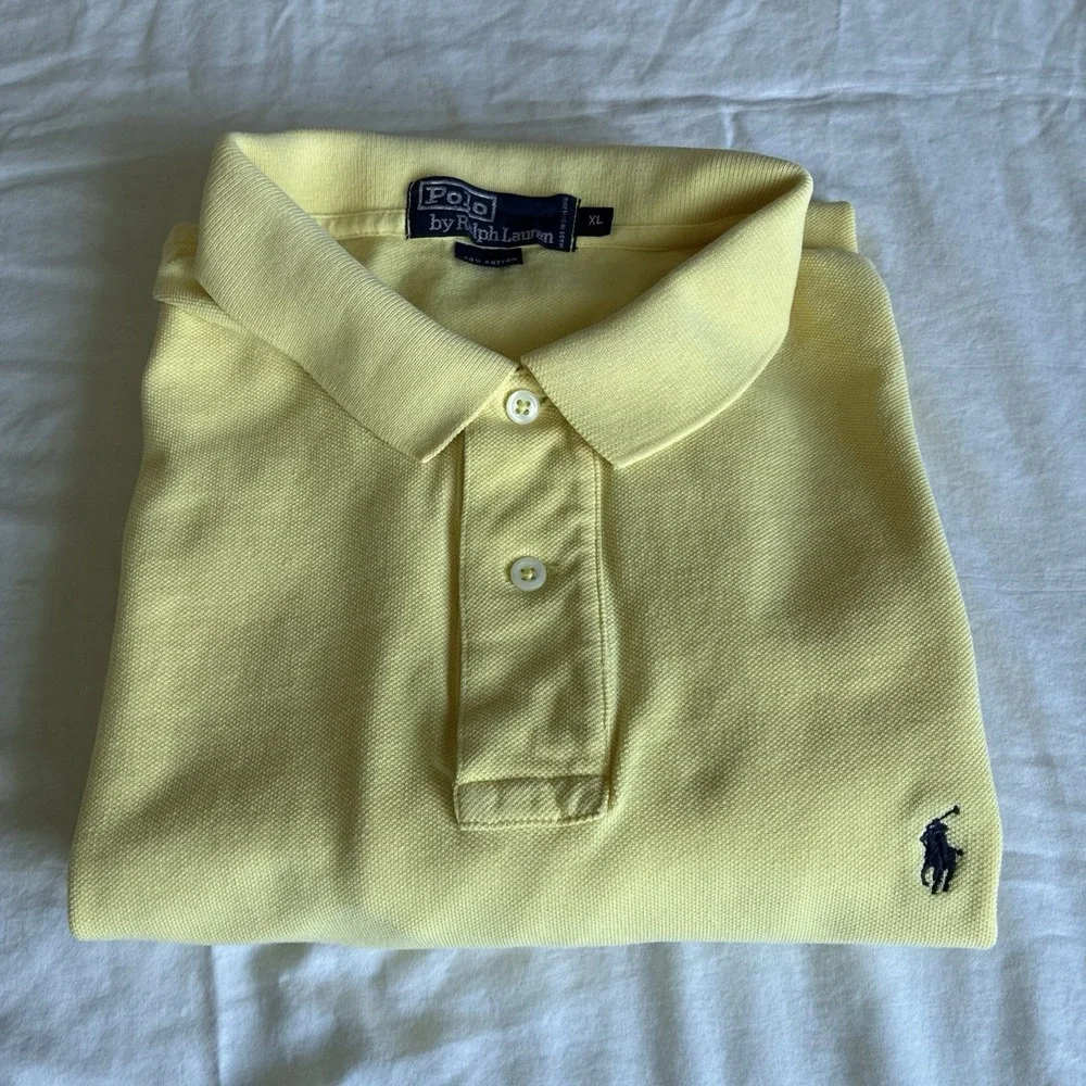 Polo Ralph Lauren Collared Short Sleeve Polo Shirt Men's XL Yellow